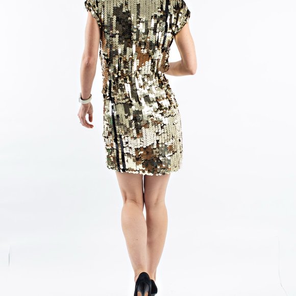 Caban Romantic // Gold Sequin Dress - Picture 7 of 9